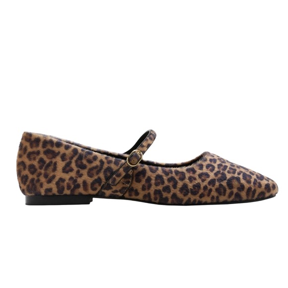 Banana Republic Shoes - Banana Republic Leopard Calf Hair Mary Jane Flats Brown Animal Print Size 9
